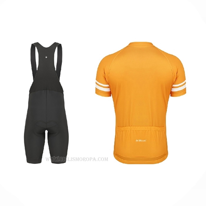 2021 Ropa Ciclismo De Marchi Amarillo Gris Mangas Corta y Culotte Corto